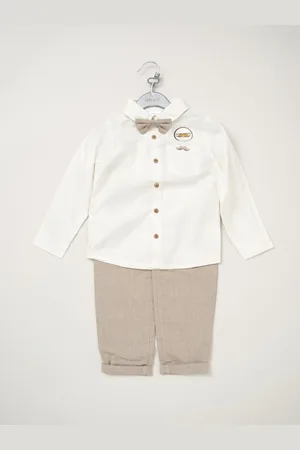 Little Gent Bow Tie Mock 100% Cotton Shirt and Trousers with Braces Outfit Set24 måneder (92cm)