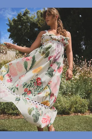 Next Kew Gardens Maxi Floral Print 100% Cotton Summer Dress40lille