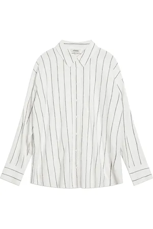 Albaray Wide Stripe Linen White Shirt38