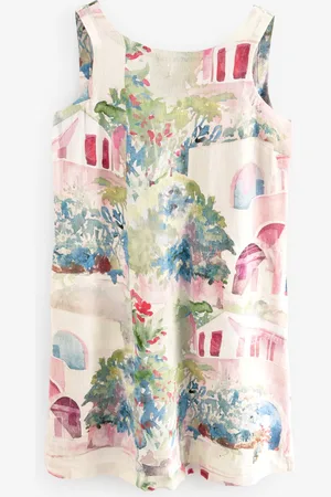 Next Linen Scoop Back Mini Shift Dress40