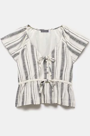 mint&berry Stripe Tie Front Topmedium