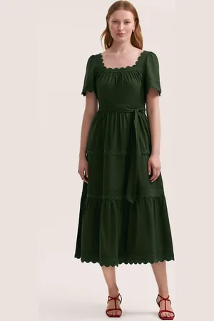 Finery London Corina Cotton Ric Rac Detail Tiered Midi Dress44