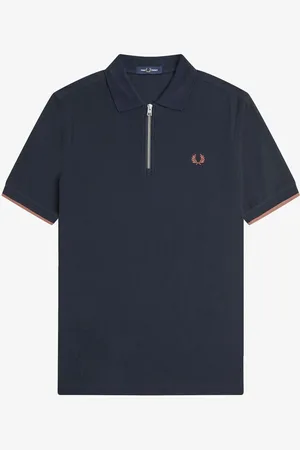 Fred Perry Crepe Pique Zip Neck Polo-skjorter