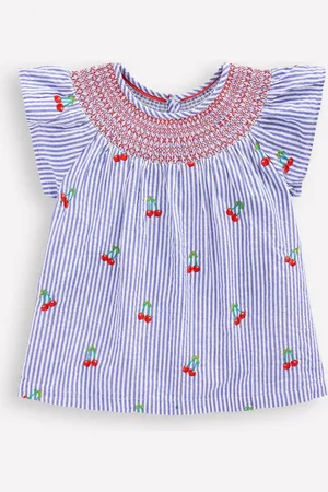 Boden Vævet Smocked 100% Bomuld Top98104cm