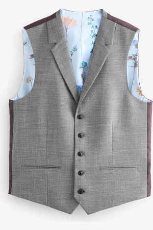 Next Normal pasform Trimmet Tekstureret Jakkesæt Vest52 Regular (UK 42 R)
