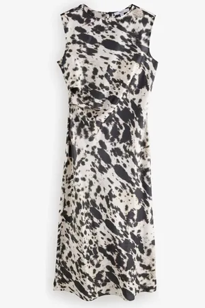 Next Ærmeløs Satin Drape Taljedetalje Midi Kjole38