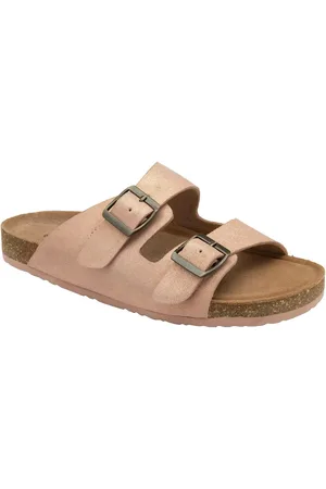 Dunlop Ladies Twin Buckle Footbed Mules