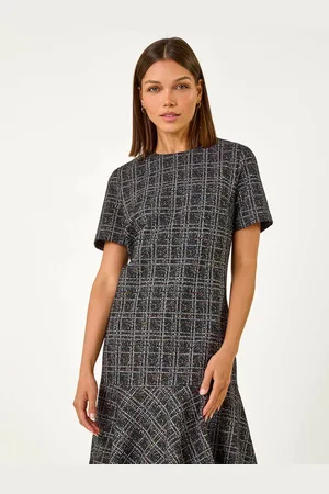 Roman Textured Frill Stretch Dress42