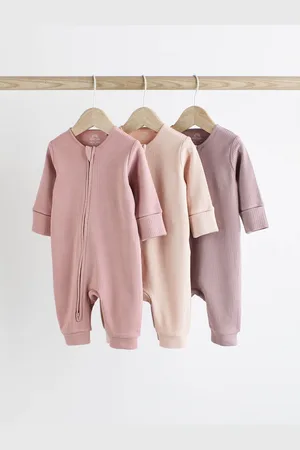 Next 100% Cotton Two Way Zip Baby Sleepsuit 3 Pack (0mths-3yrs)9 - 12 måneder (74 - 80cm)