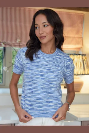 Threadbare Stripe Short Sleeved Knitted T-Shirt42