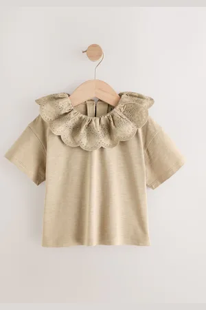 Next Short Sleeve Broderie Collar 100% Cotton Top (3mths-7yrs)5 - 6 år (110 - 116cm)
