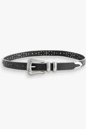 Next Diamante Stud Western Regular Leather BeltL