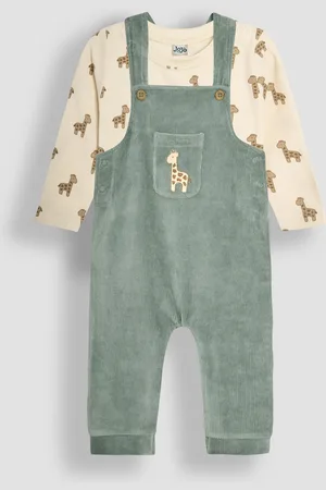 JoJo Maman Bébé Giraffe Embroidered Pocket Dungarees And Top Set3 - 6 måneder (62 - 68cm)