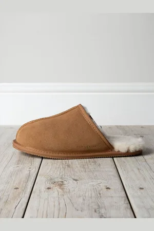 Chelsea Peers Mens Suede Sheepskin Mule SlippersM