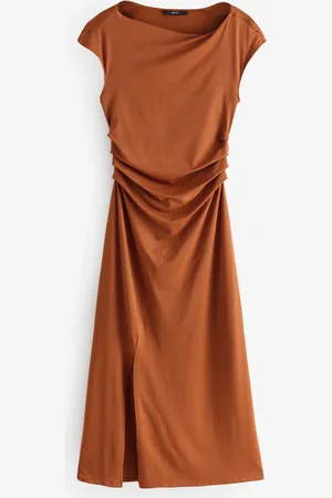 Next Polyamide Slinky Ruched Off The Shoulder Midi Dress50