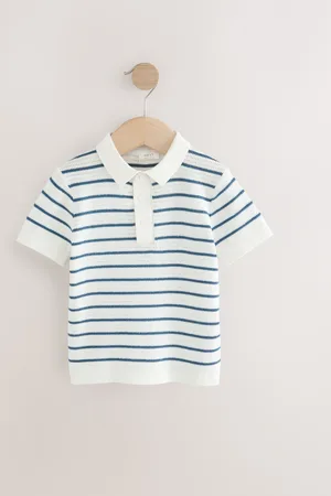 Next Button Neck Knitted 100% Cotton Polo Shirt (3mths-7yrs)116122cm
