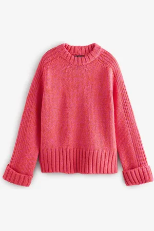 Next Chunky Cuff Sleeve Crew Neck Jumper With Wool2XL Reg