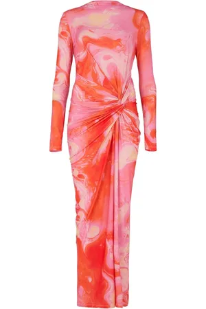 DASKA Athena Side Twist Maxi Dress With Long Sleevesmedium