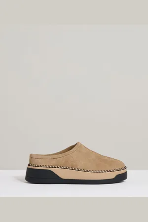 Reiss Sydney Suede Shearling-Lined Mules