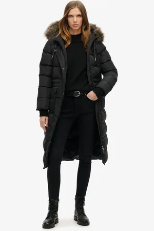 Superdry Everest Faux Fur Longline Jakke44