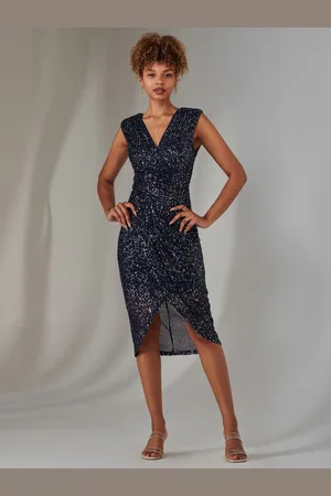 Jolie Moi Plain Wrap Mesh Maxi Dress46