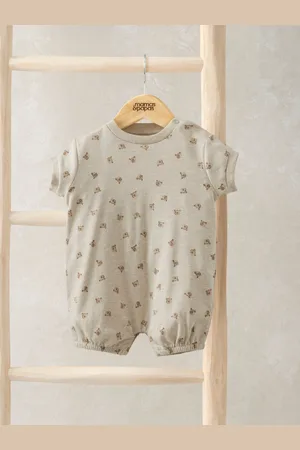Mamas & Papas Bear Print Shorts Brown Romper56cm