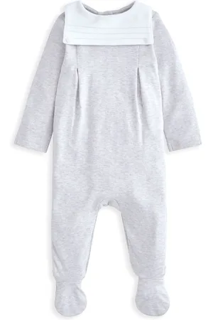 Mamas & Papas Grey Sailor Collar 100% Cotton Sleepsuit56cm