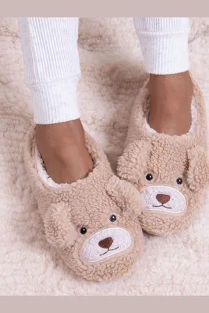 Totes Ladies Novelty Dog Winter Slippers