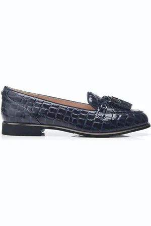 Moda In Pelle Evvaa Flat Slip on Tassle Barrel Loafers