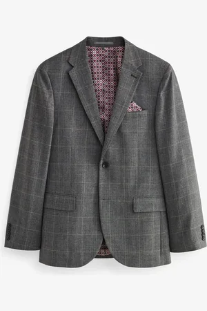 Next Prince of Wales Skræddersyet / tætsiddende fit Ternet Jakkesæt: Jakke54 Short (UK 44 S)