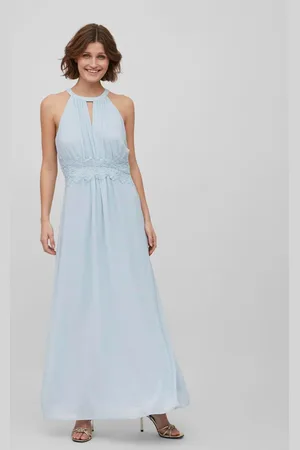 VILA Halterneck Bridesmaid Lace Detail Occasion Maxi Dress42