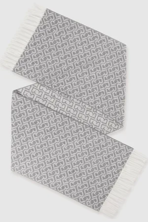 Reiss Bowen Logo Jacquard Scarf With WoolEn
