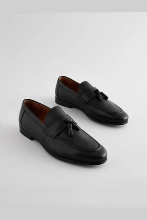 Next Leather Embossed Tassel Loafers