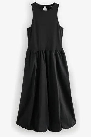 Next Sleeveless Racer Puffball 100% Cotton Midi Dress36lille