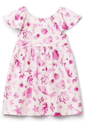 Benetton Girls All Over Print 100% Cotton Dress (2-6 yrs)9298cm
