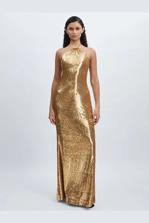 Halston Heritage Sequin Halterneck Maxi Dress40