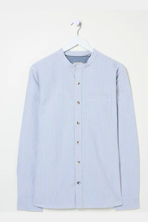 Fat Face FatFace 100% Cotton Long Sleeve Grandad Stripe Shirtmedium
