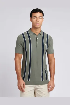 U.S. Polo Assn. U. S. Polo Assn Mens Vertical Stripe Knit Polo ShirtStor