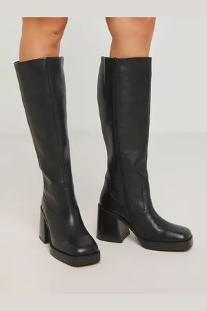 Simply Be Platform Classic Knee High Læder Støvler I Bred pasform