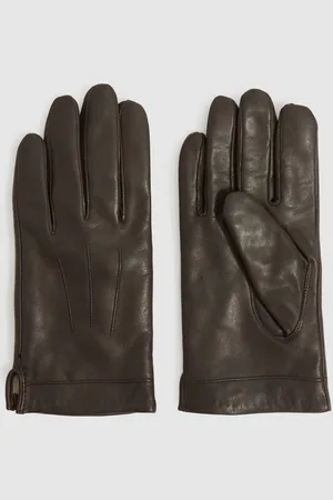 Reiss Monty Wool and Cashmere Lined Leather GlovesS
