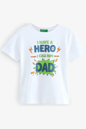 Benetton Boys Younger Printed 100% Cotton White T-Shirt4 - 5 år (104 - 110cm)