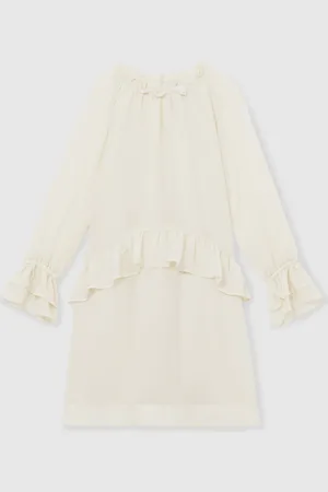 Reiss Lunar Chiffon Ruffle-Trim Dress140146cm
