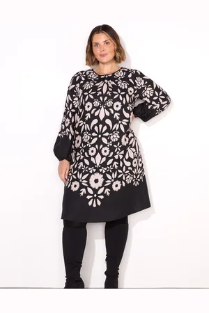 Live Unlimited London Curve Graphic Floral Placement Dress54