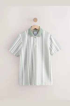 Next Vertical Stribet Quarter Zip Polo-skjorterSmall