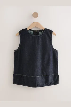 Next Denim med rund hals 100% bomuldsskaltop