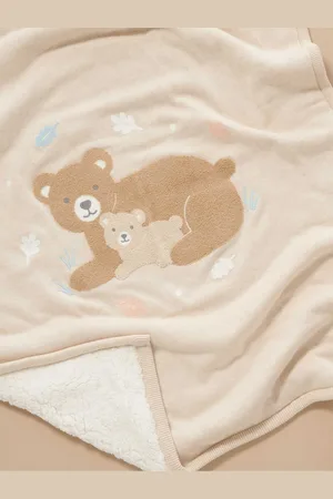 Purebaby Embroidered Lined 100% Cotton BlanketEn