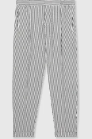 Reiss Sail Stretch Seersucker Stripe Trousers34r