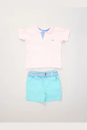 Little Gent Polo Shirt and Belted Shorts Outfit Set116122cm