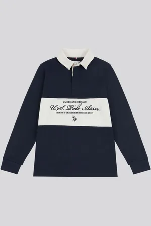 U.S. Polo Assn. U. S. Polo Assn. Boys 100% Cotton Premium Embroidery Rugby Shirt134140cm