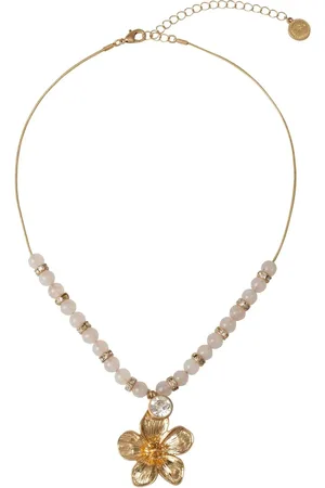 Bibi Bijoux Gold Tone Flower Bead Necklaceen